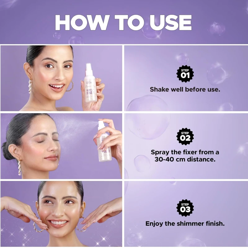 Hilary Rhoda Shimmer Stay Makeup Fixer | Infused with Aloe Vera | Cruelty-Free & Vegan | Keeps Makeup Intact | Hydrates, Soothes & Refreshes Skin - 80m (Gold - Shade 01) - Thumbnail 6